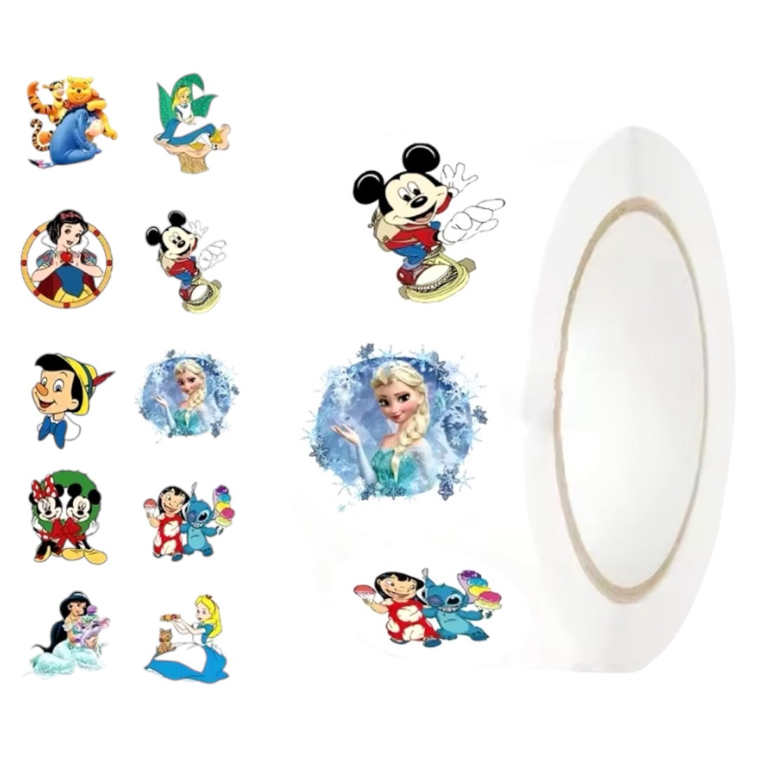 100 stickers en rollo Personajes Disney