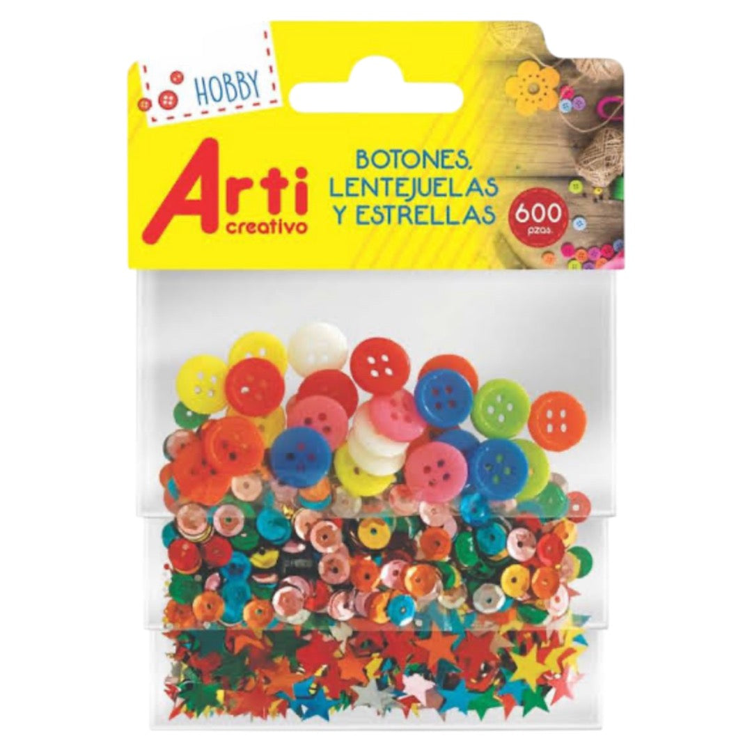 Pack Botones, Lentejuelas y Estrellas