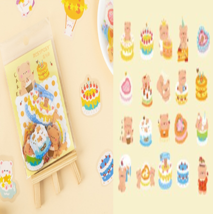 40 Stickers Transparentes - Ositos Fiesta