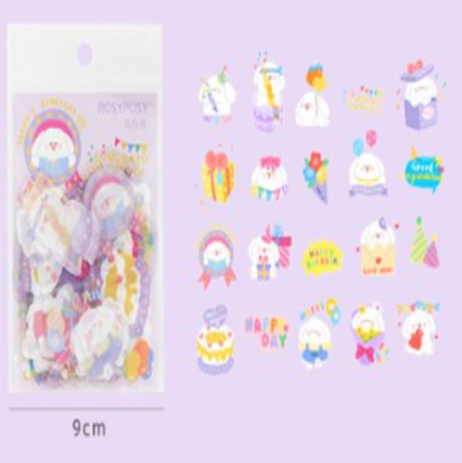 40 Stickers Transparentes - Perritos Fiesta