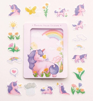 40 Stickers Transparentes - Unicornios