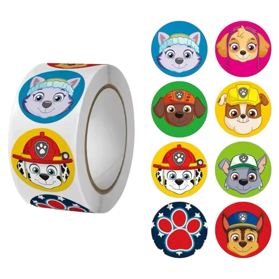 100 Stickers en Rollo - Paw Patrol Modelo 2