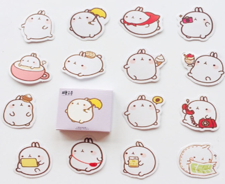 45 pegatinas- Molang
