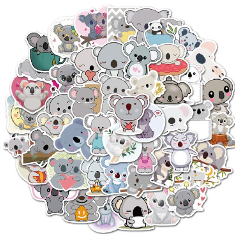 50 Pegatinas Impermeables- Koalas