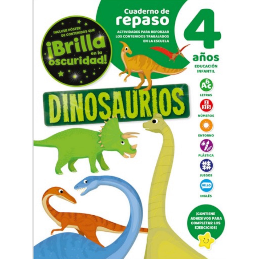 Cuaderno de Repaso Dinosaurios - 4 años