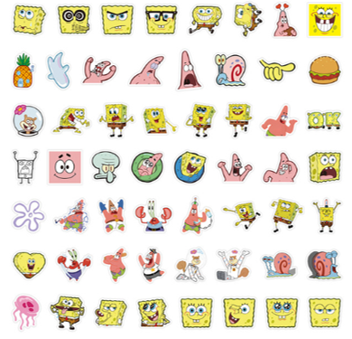 60 Pegatinas Impermeables- Bob Esponja