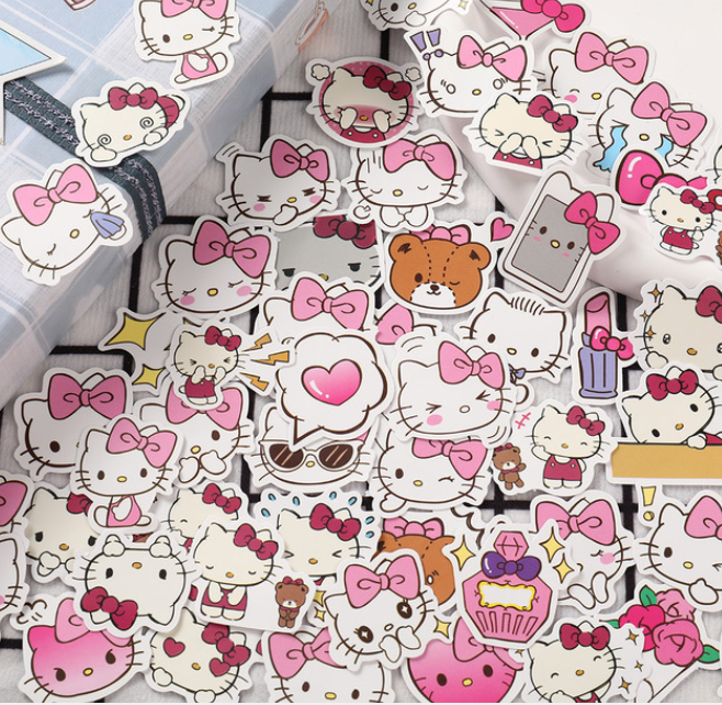 40 Pegatinas Impermeables - Hello Kitty