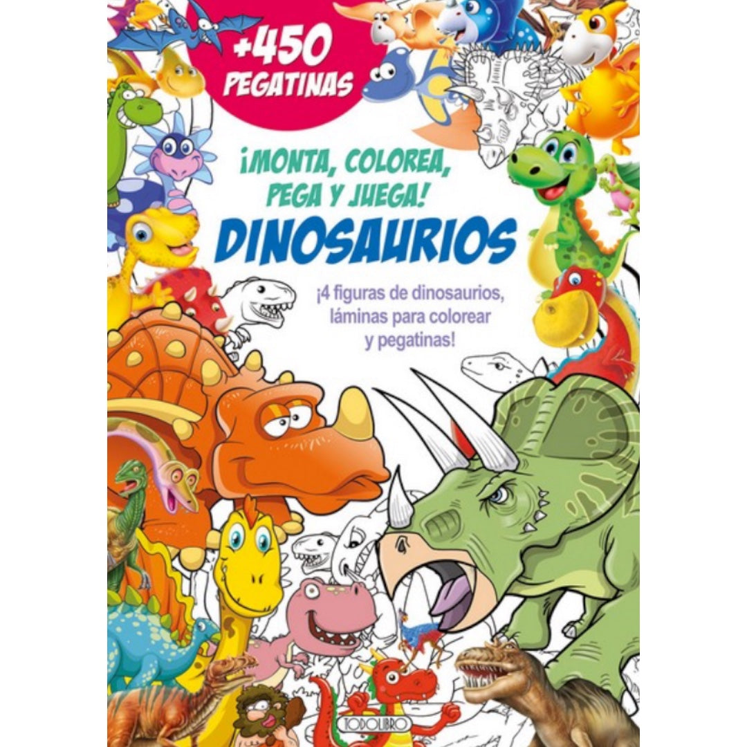 Colorea Dinosaurios + 450 pegatinas
