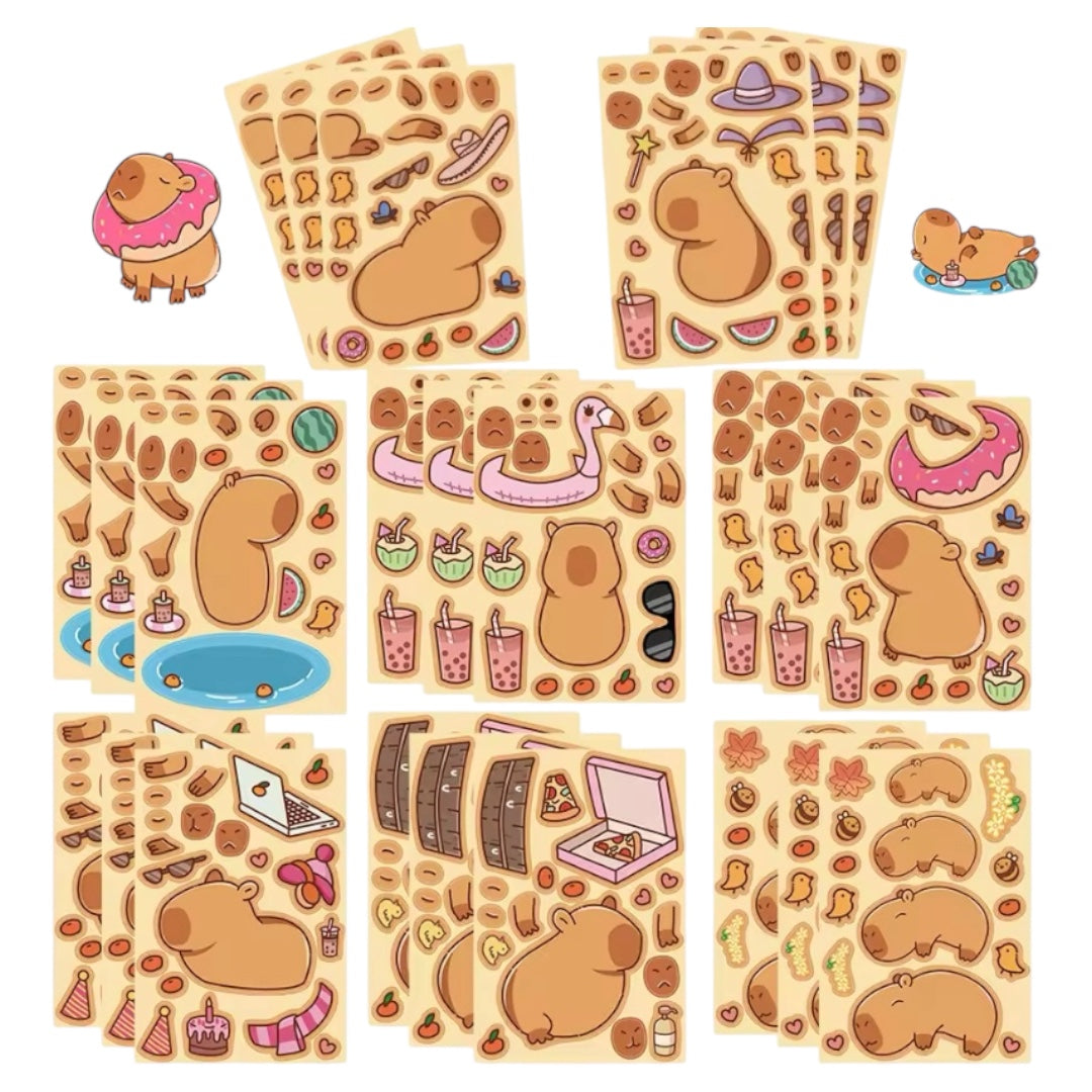 Pack 8 laminas Stickers - Capibara