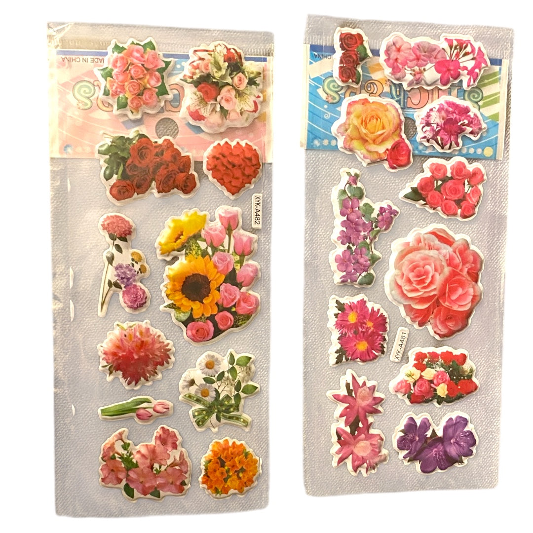 Láminas de Stickers - Flores (Rosas)