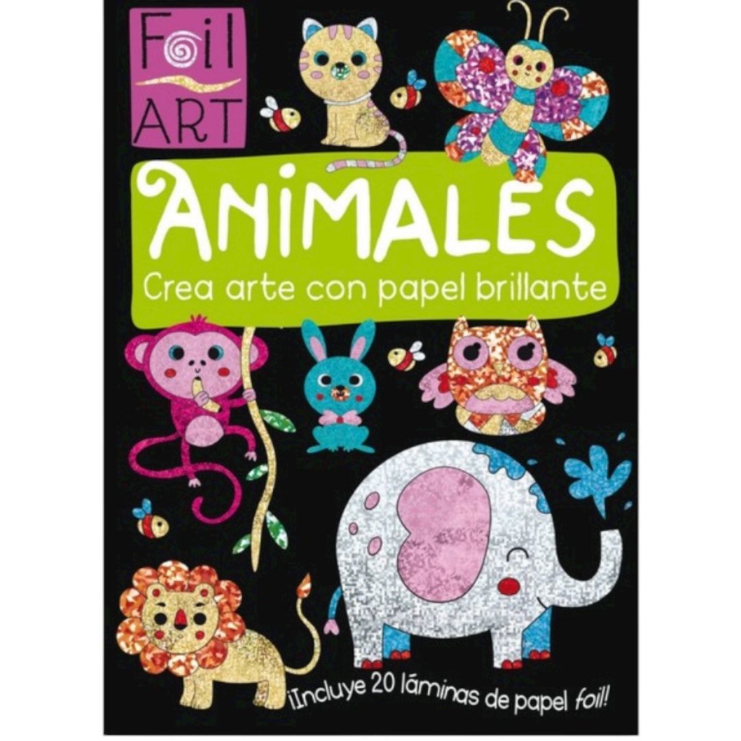 ANIMALES CREA ARTE CON PAPEL BRILLANTE