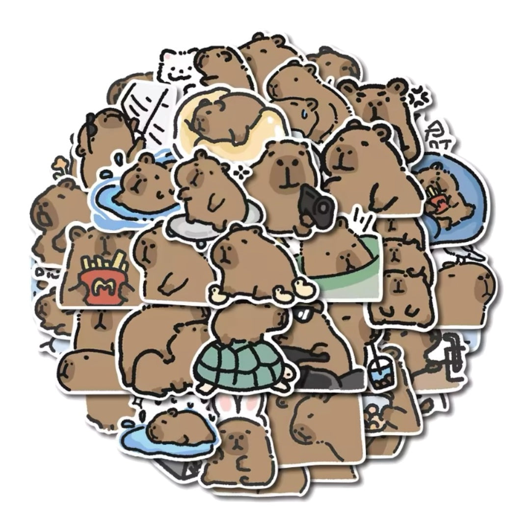 50 Stickers - Capibara, ronsoco Modelo 2