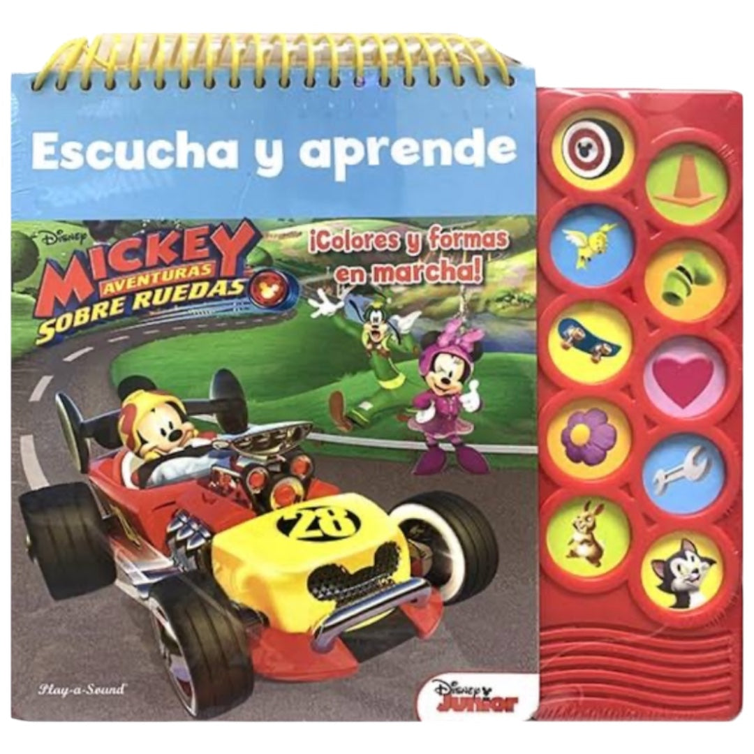 Libro con Sonidos - Escucha y aprende Mickey aventuras sobre ruedas