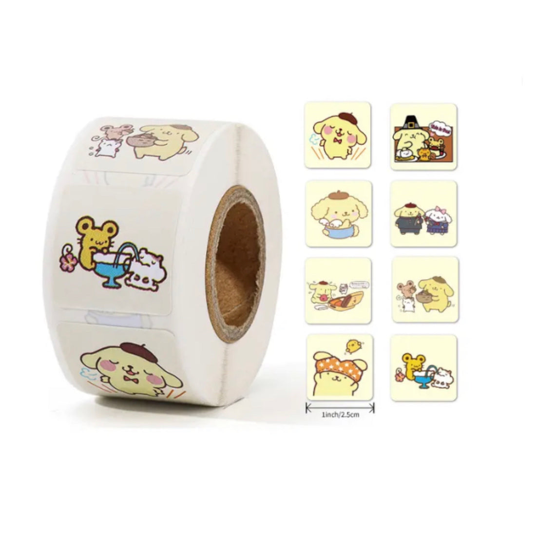 100 Stickers en Rollo - Pompompurin
