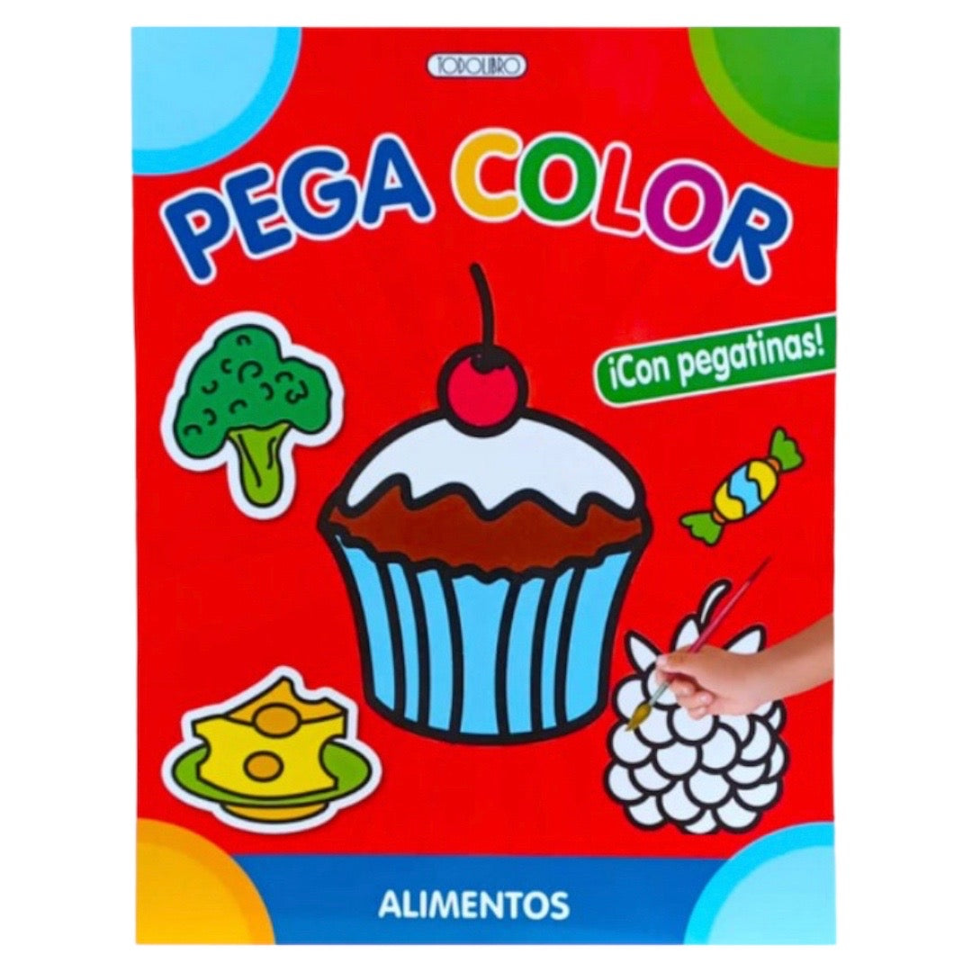 Pega y Colorea Alimentos - Stickers