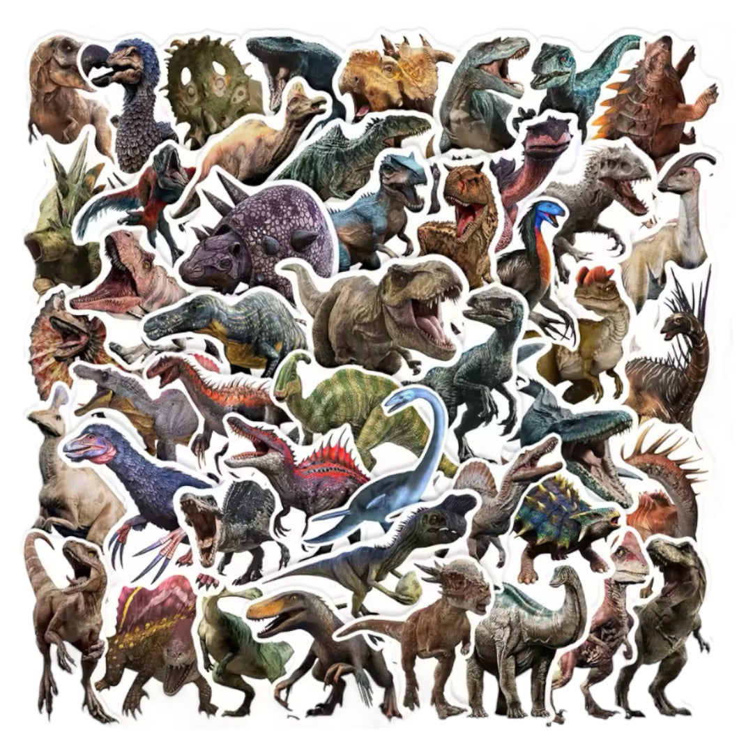50 Stickers Impermeables - Dinosaurios 2