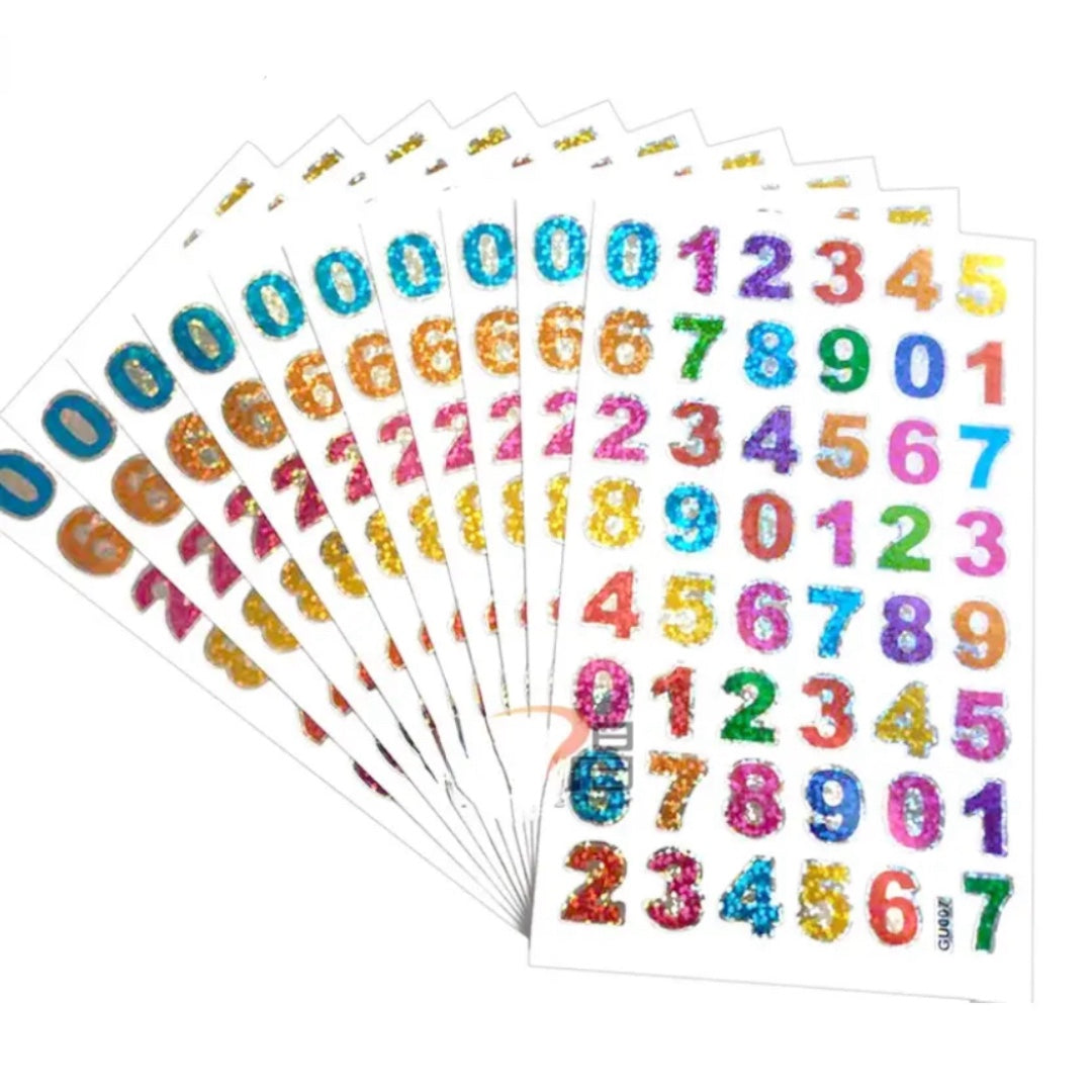 Láminas de Stickers - Números 3
