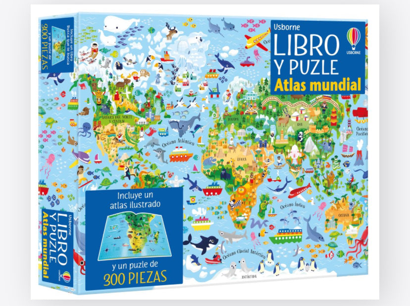 Atlas Mundial : Libro y Rompecabezas
