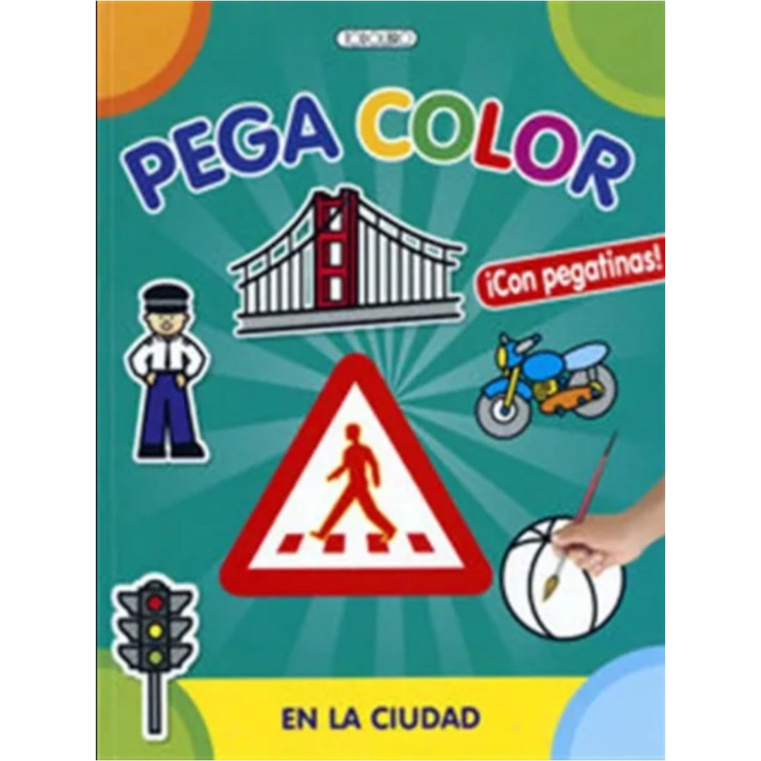 Pega y Colorea en la Ciudad - Stickers