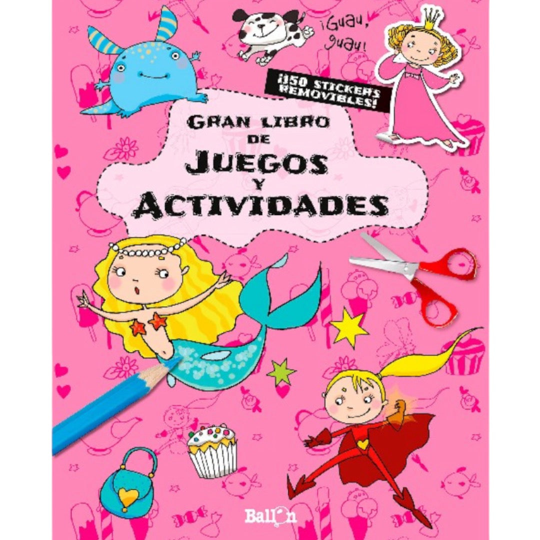 Gran libro de juegos y actividades rosa