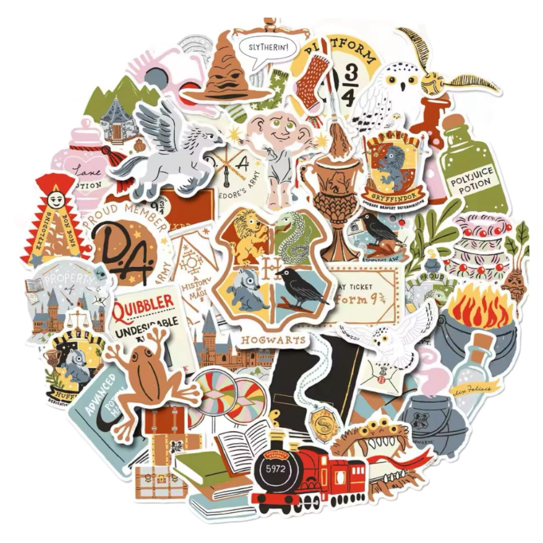 50 Stickers Impermeables - Harry Potter Modelo 2