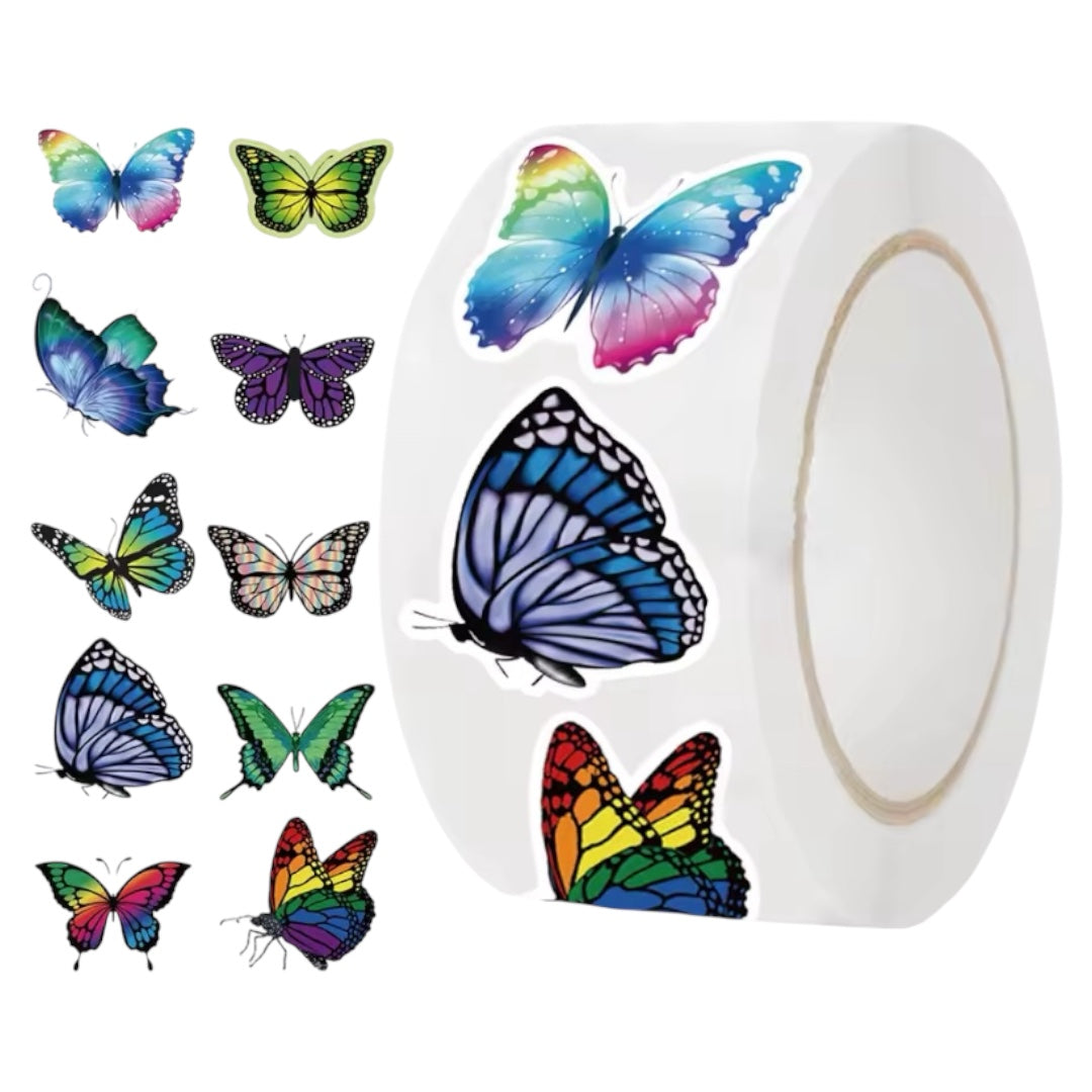 100 Stickers en Rollo - Mariposas