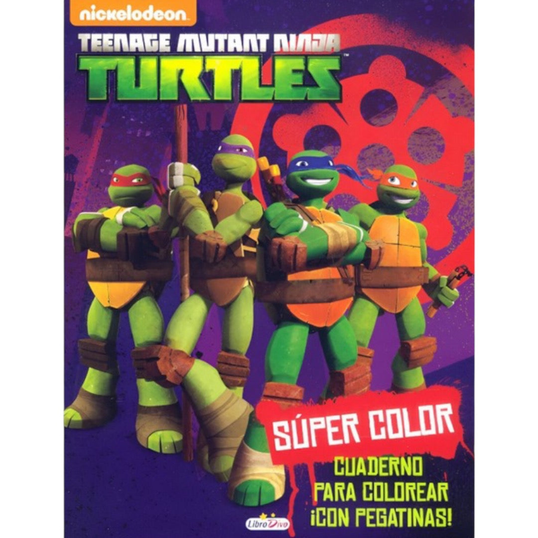Súper color con pegatinas : Tortugas Ninja
