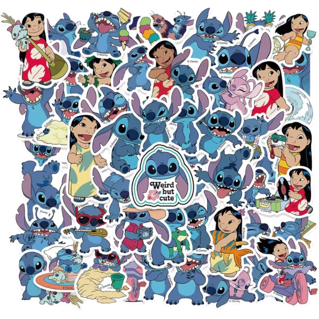 50 Stickers Impermeables - Lilo & Stitch