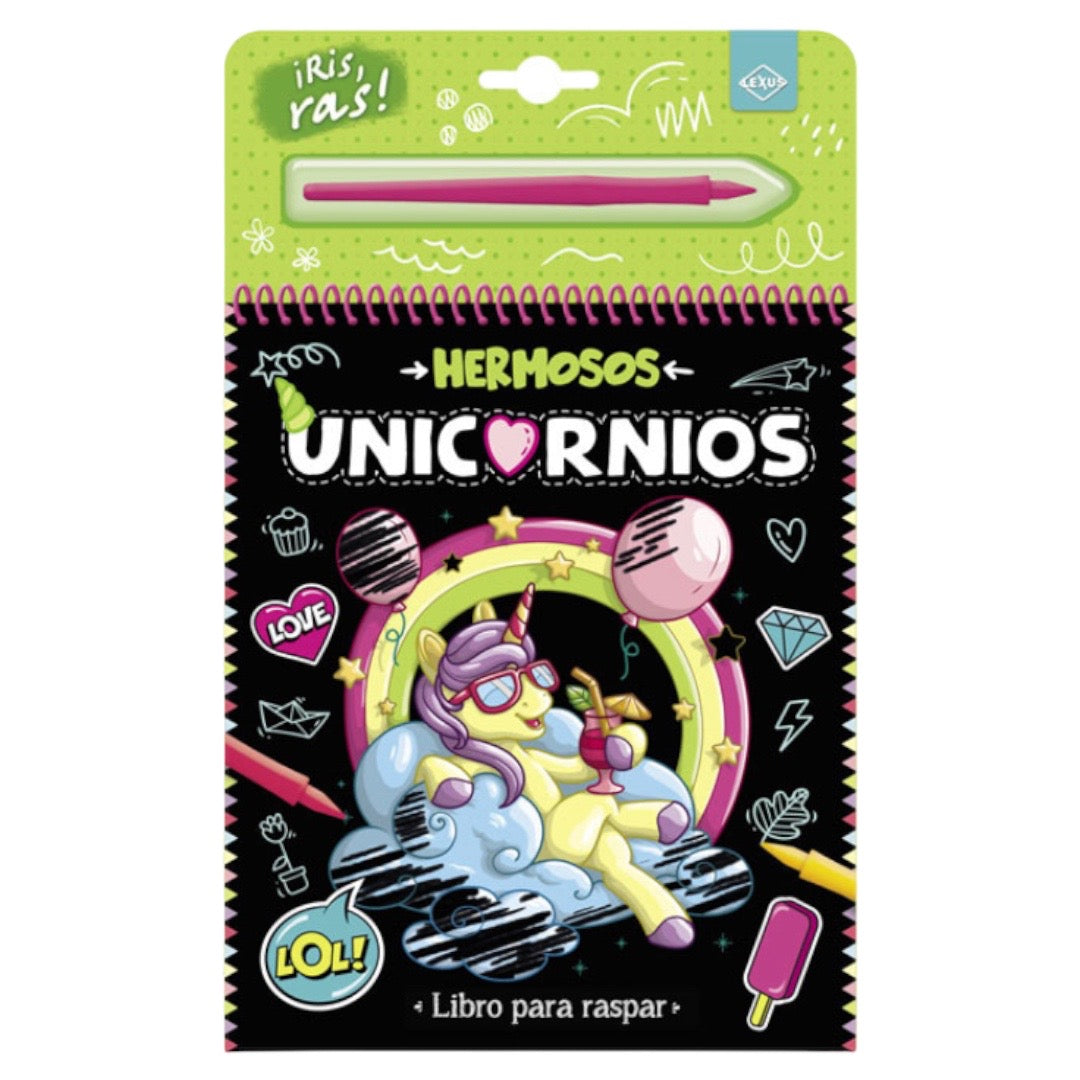 Libro para raspar - Hermosos Unicornios