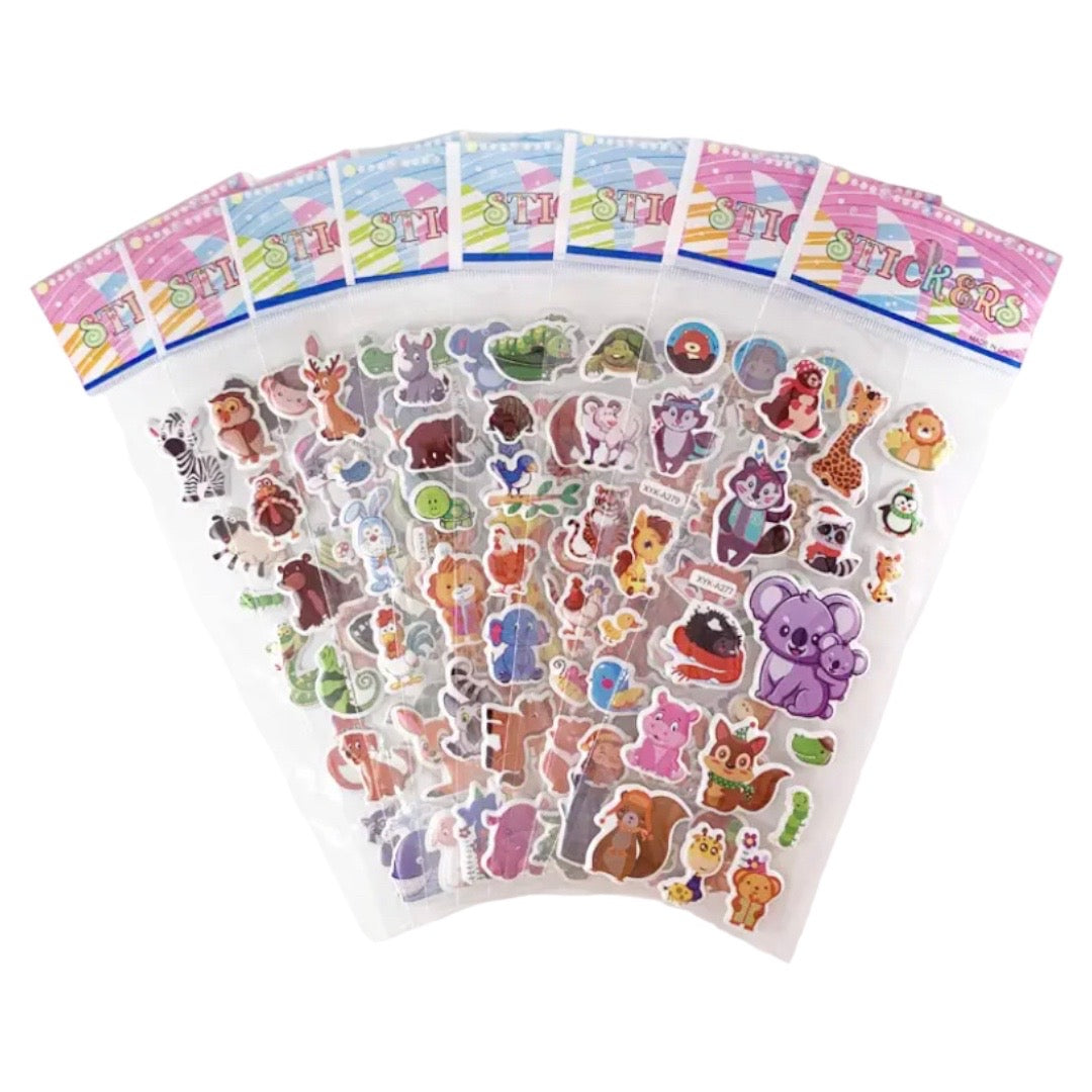 Láminas de Stickers - Animalitos Acolchados