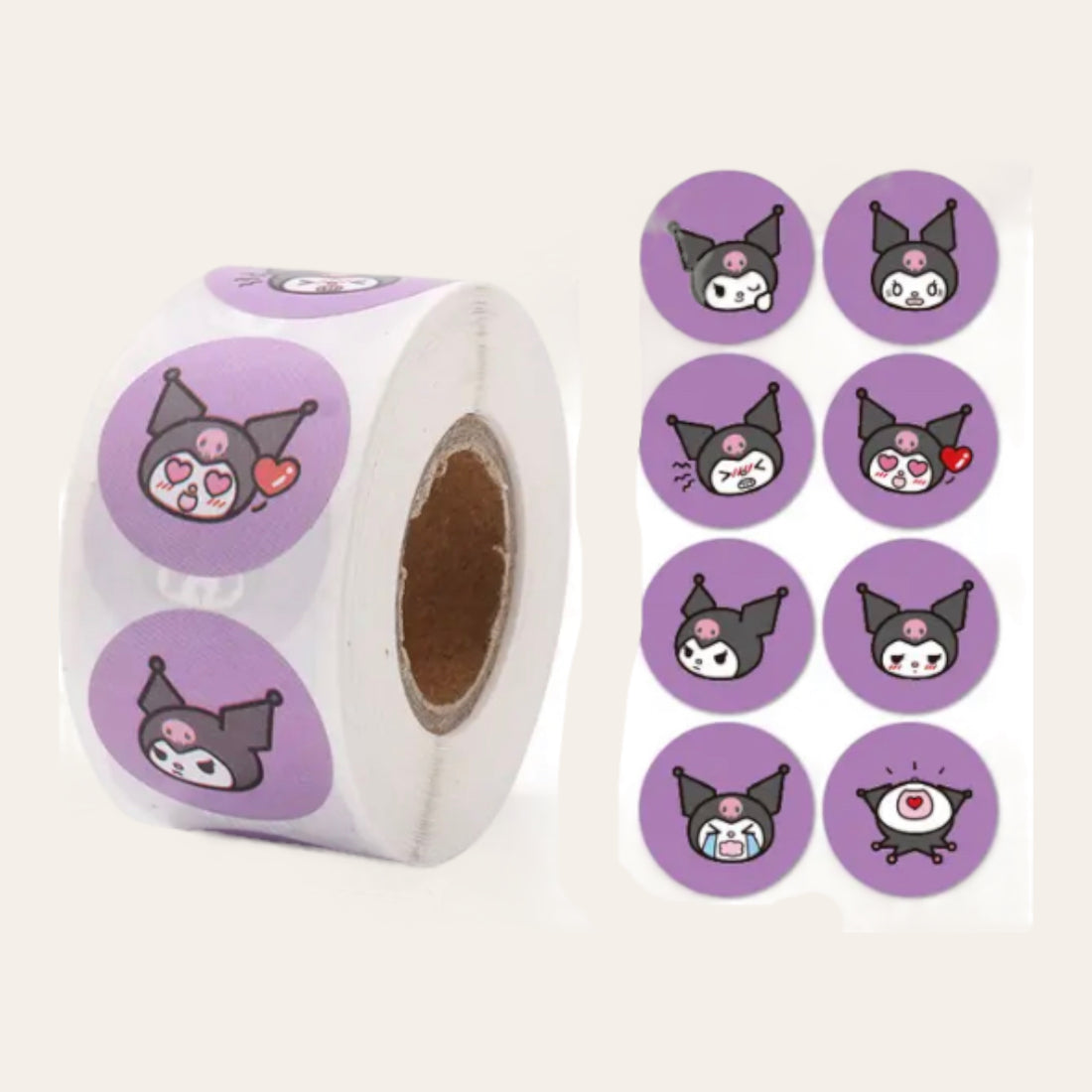 100 Stickers en Rollo - Kuromi, Sanrio