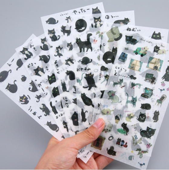 Láminas de Stickers - Gatitos Negros 2