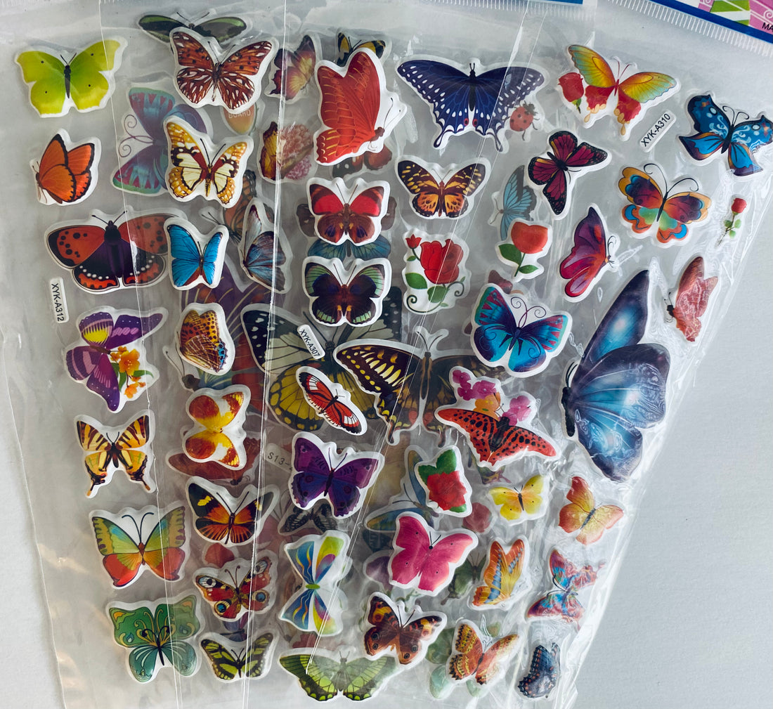 Lámina de stickers - Mariposas con relieve