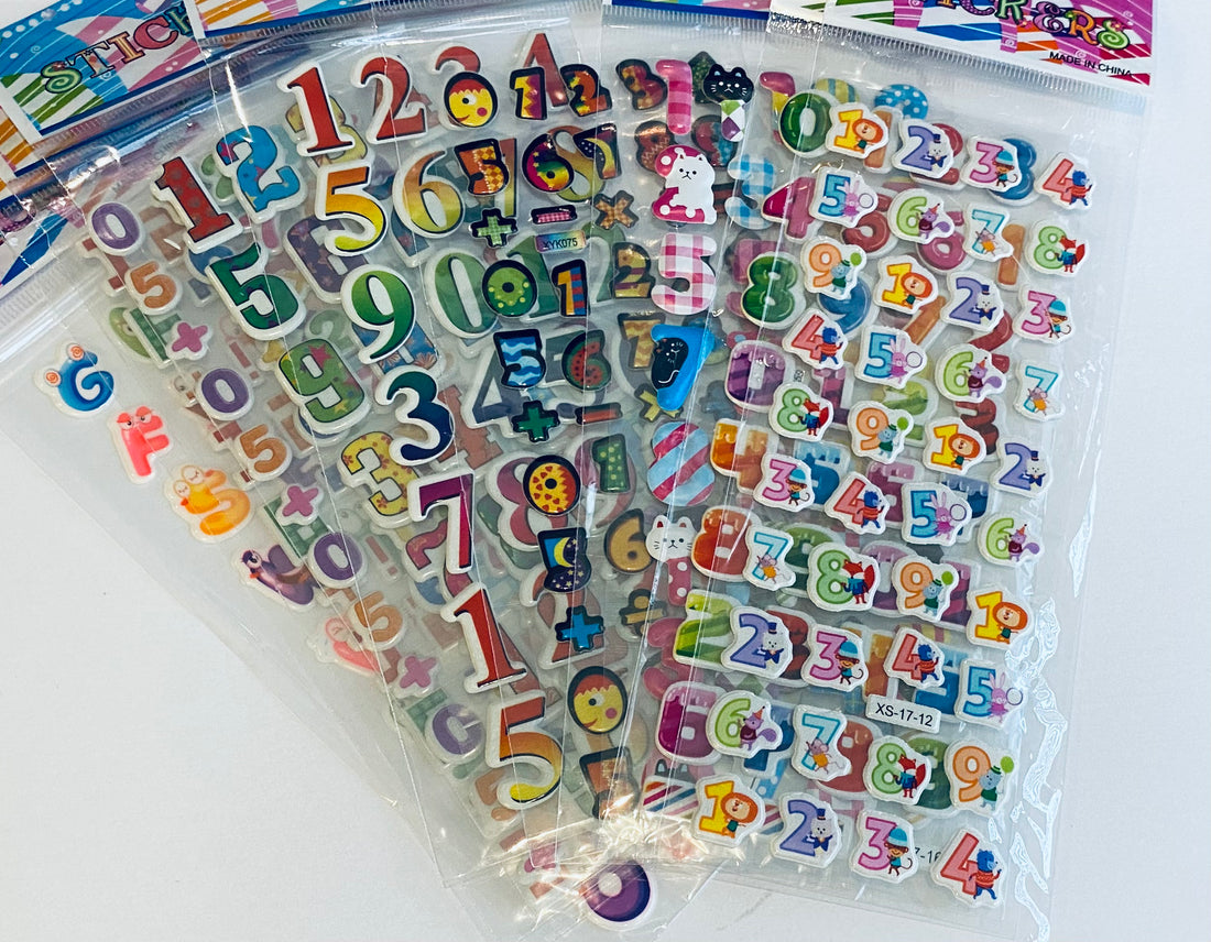 Láminas de Stickers - Números Acolchados