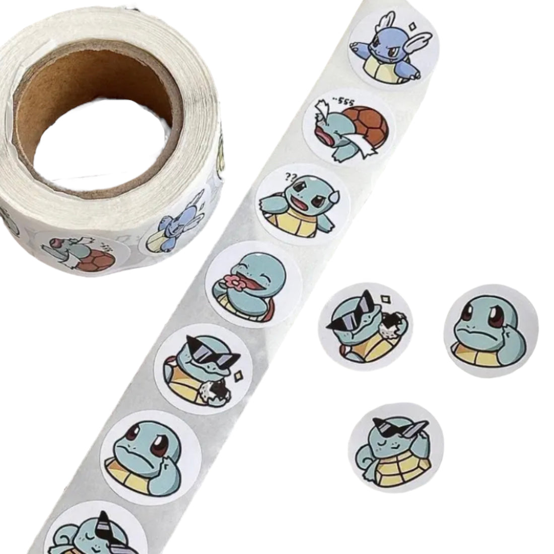 100 Stickers en Rollo - Pokémon Squirtle