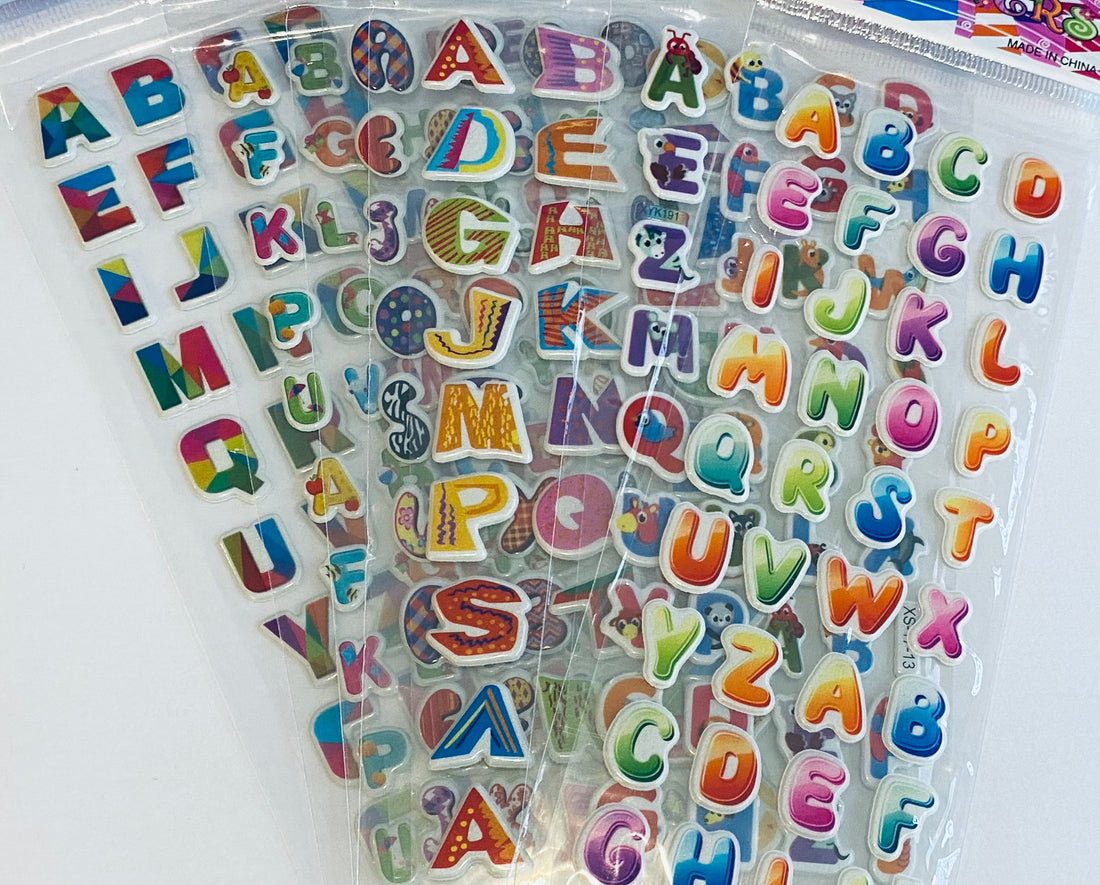 Láminas de Stickers- Alfabeto Acolchado