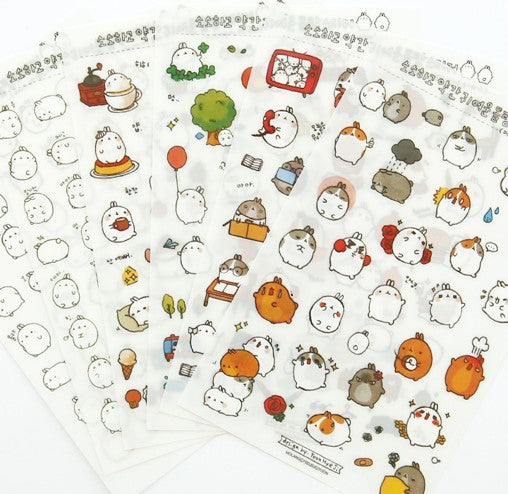 Láminas de Stickers- Molang
