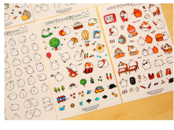 Láminas de Stickers - Molang