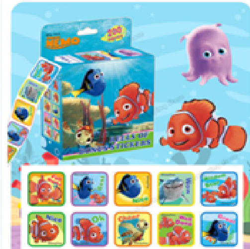 200 Stickers en Rollo - Buscando a Nemo