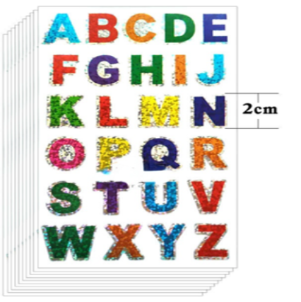 Láminas de Stickers - Alfabeto (Letras Grandes)