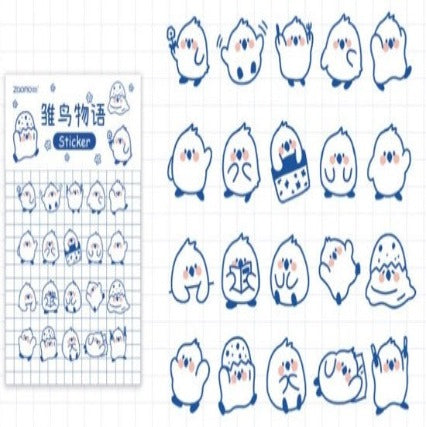 40 Stickers Transparentes Pollitos