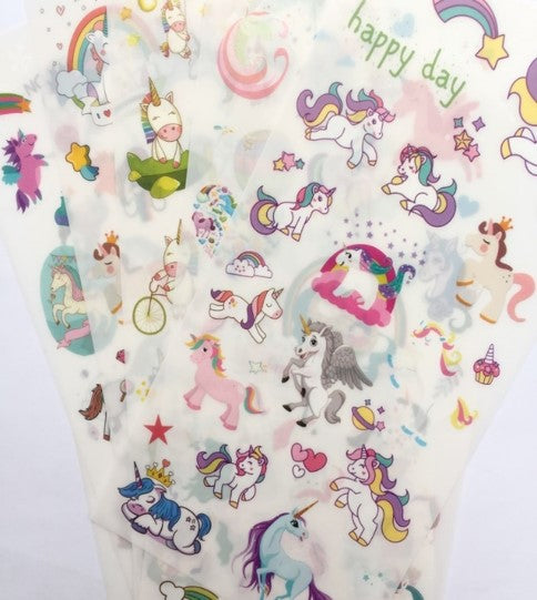 Láminas de Stickers -Unicornios Pequeños