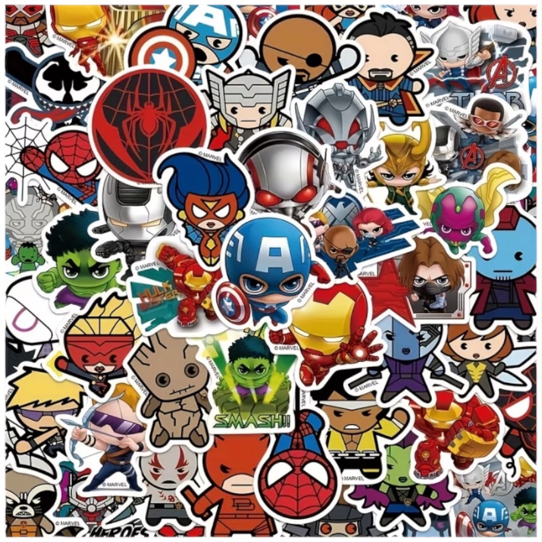 50 Stickers Impermeables - Alfabeto Personajes