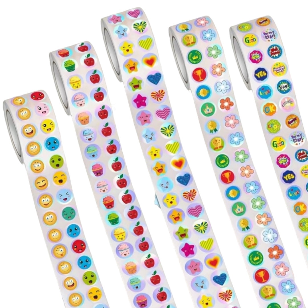 600 stickers en rollo