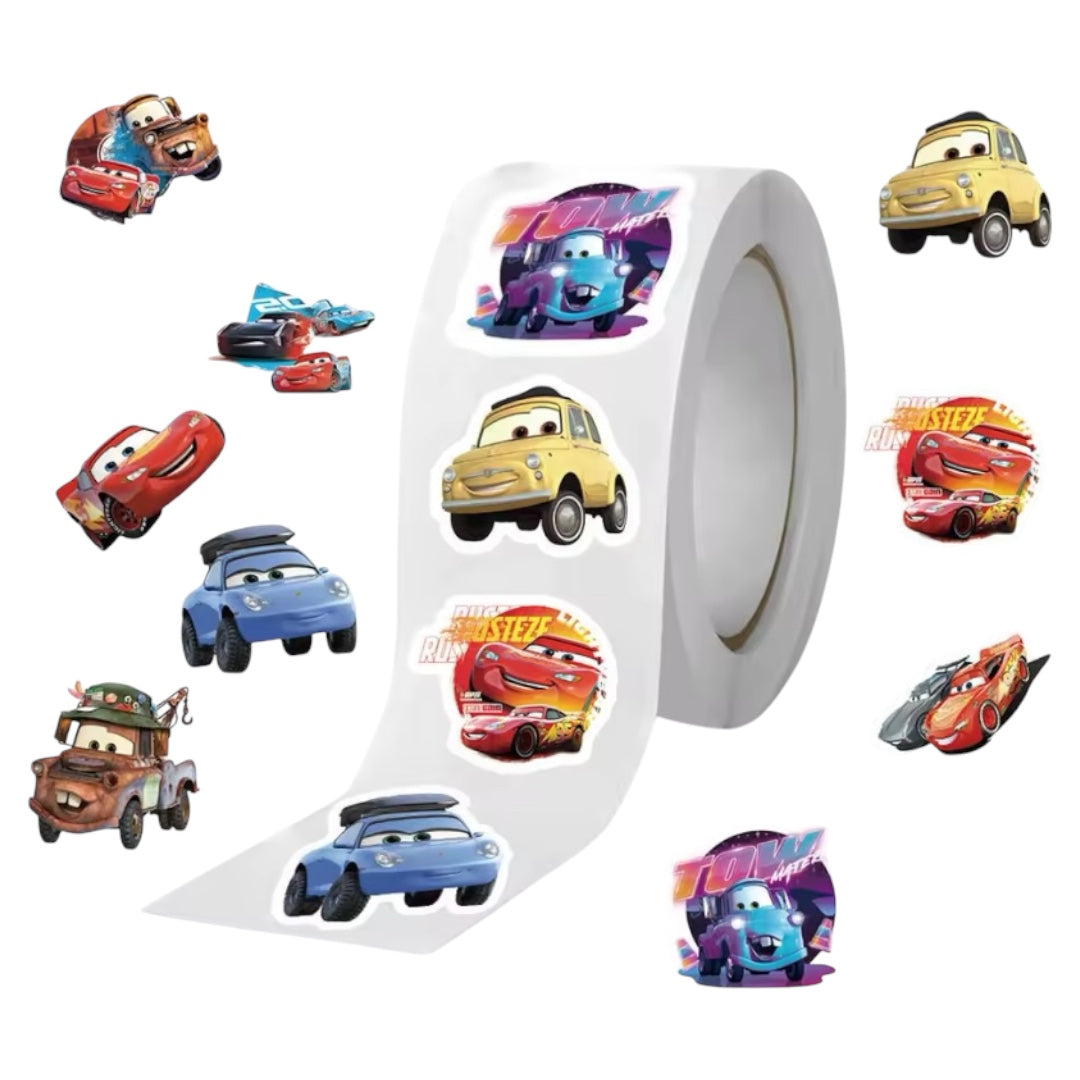 100 Stickers en Rollo - Cars