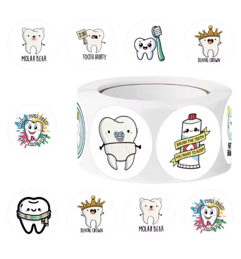 100 stickers en rollo dentista 2