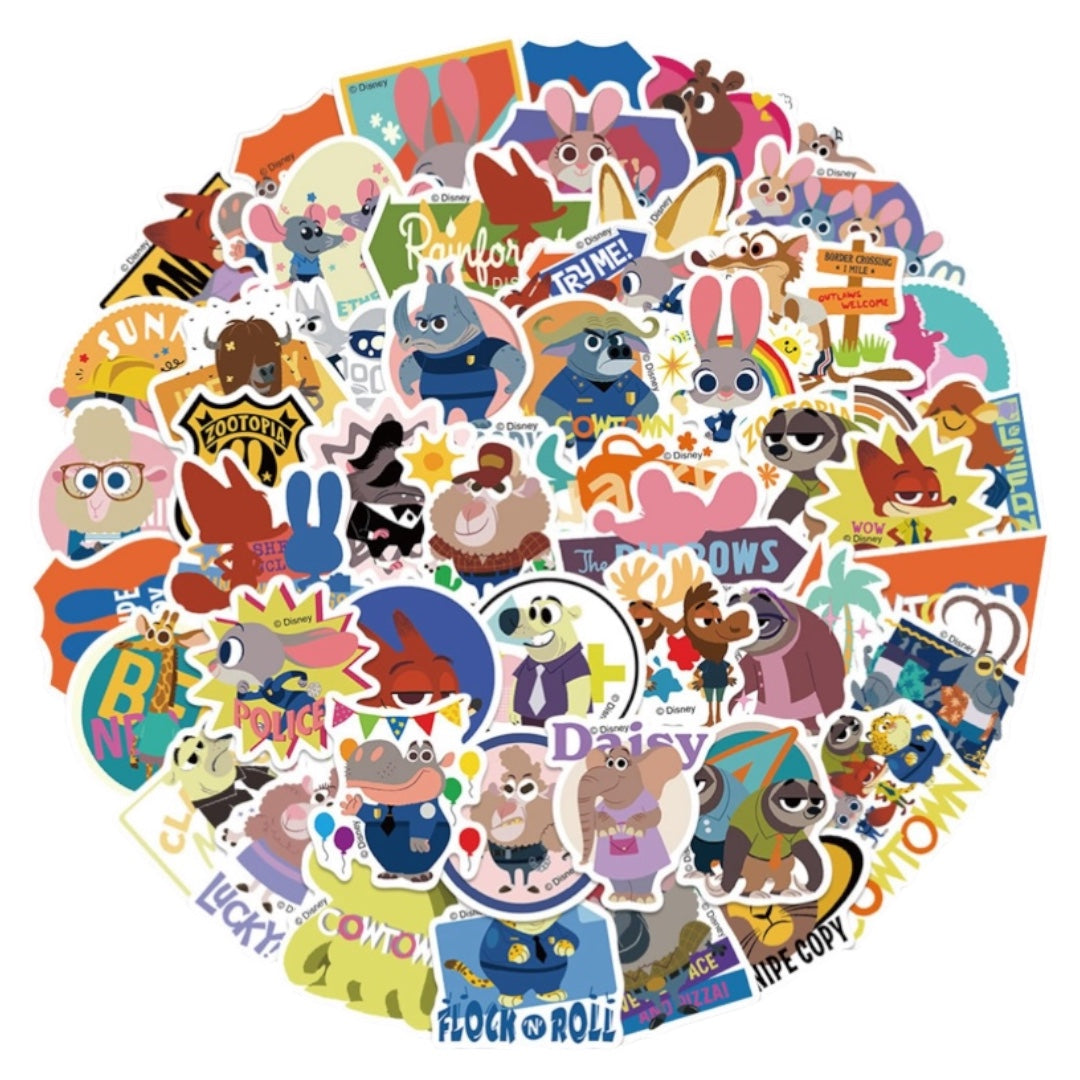 50 Stickers impermeables Zootopia