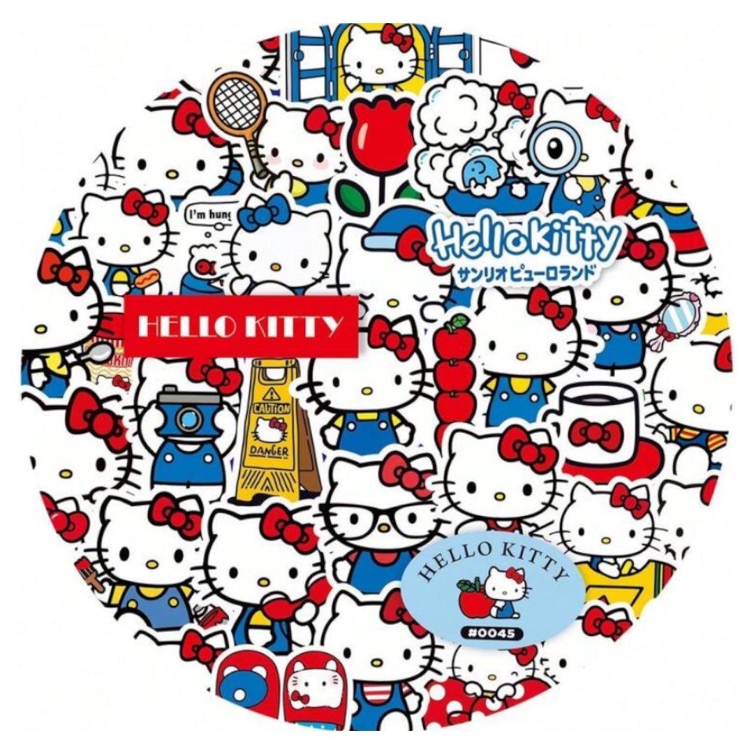 50  Stickers impermeables- Hello Kitty