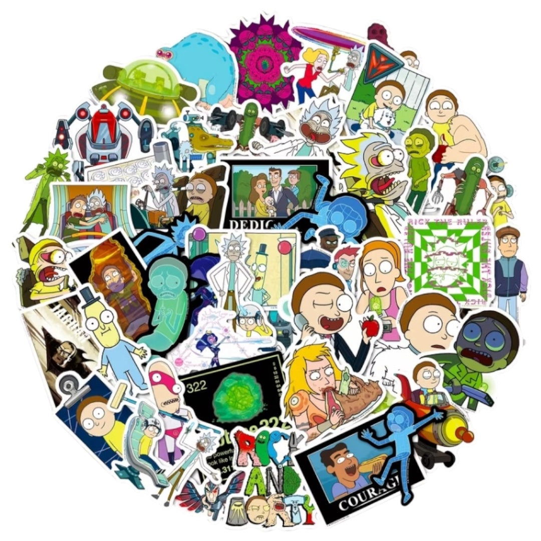 Pack x 50 stickers Rick y Morty