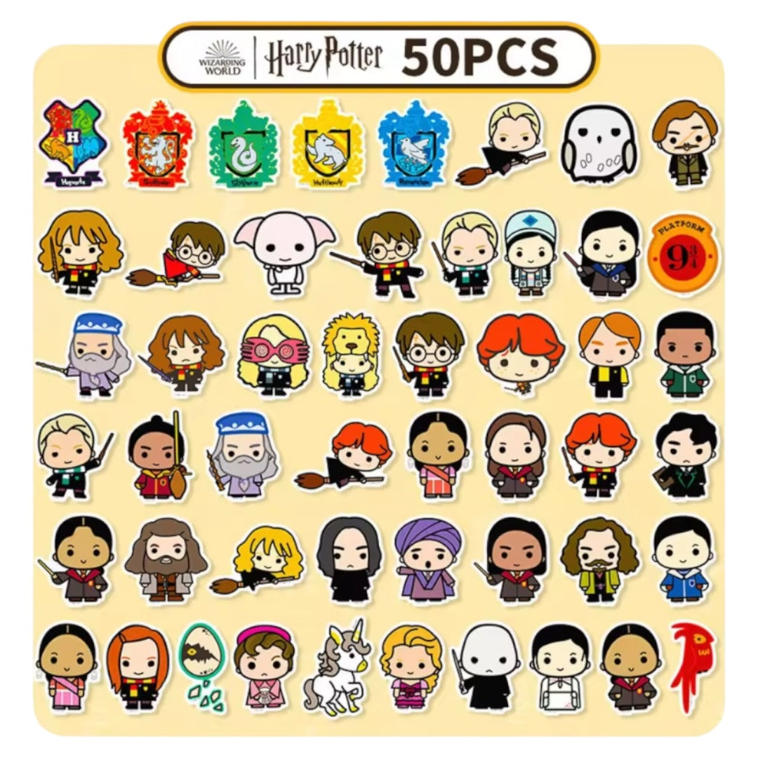 50  Stickers Impermeables - Harry Potter Modelo 3